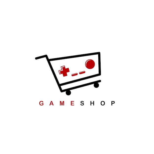 video game shop thema logo sjabloon