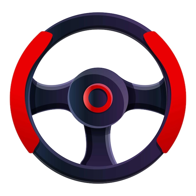 Video game steering wheel icon Cartoon of video game steering wheel vector icon for web design isolated on white background