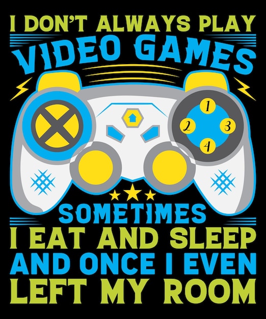 Vector video game t shirt design