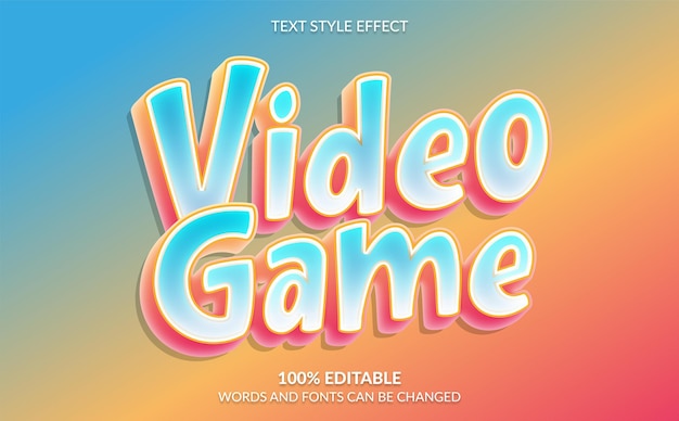 Video game text style effect