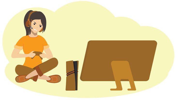 Vector video games illustration
