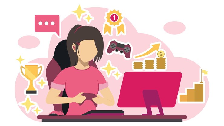 Vector video games illustration