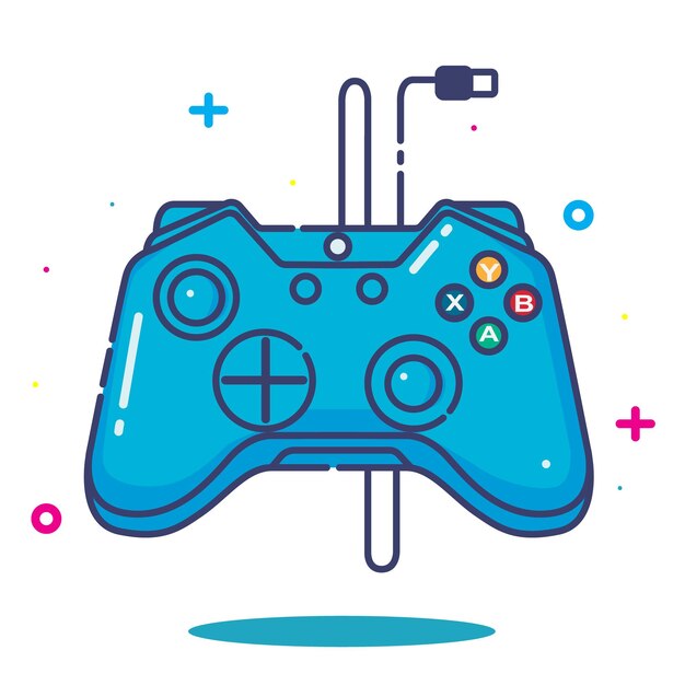 Vector video games joystick icon design