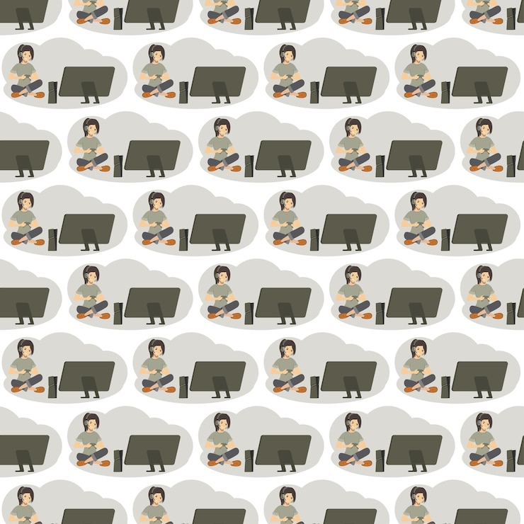 Vector video games pattern illustration
