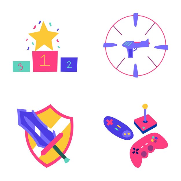 Video games sticker set