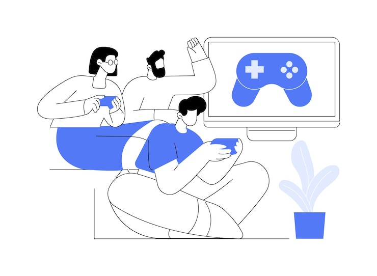 Вектор зал для видеоигр изолированные векторные иллюстрации мультфильмов