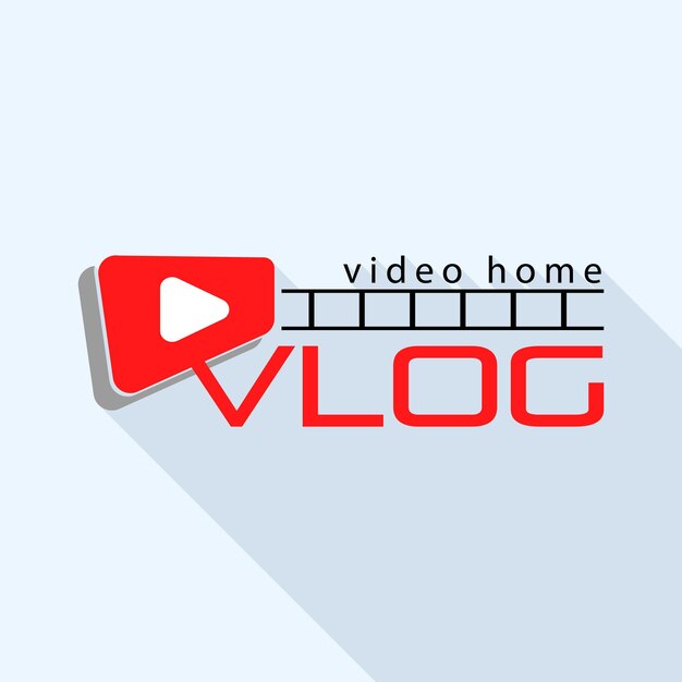 Vector video home vlog logo flat illustration of video home vlog vector logo for web design