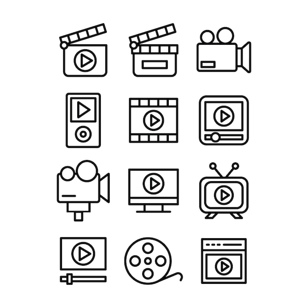 Vector video making icons pack