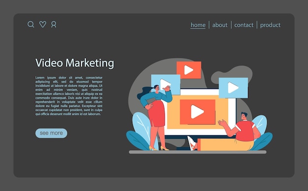 Concetto di video marketing che sfrutta contenuti video dinamici per la narrazione del marchio e il pubblico