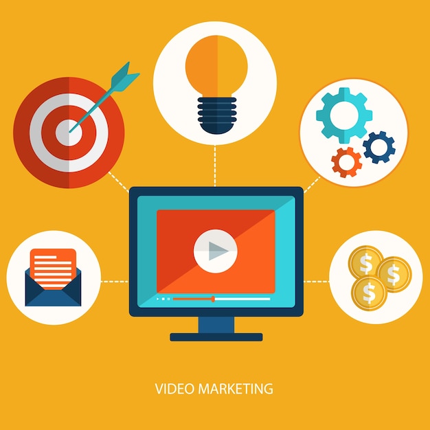 Vector video marketing concept