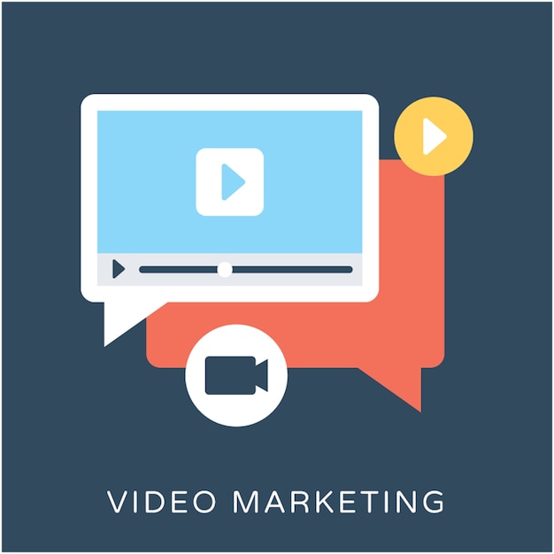 Video Marketing Flat Vector Icon