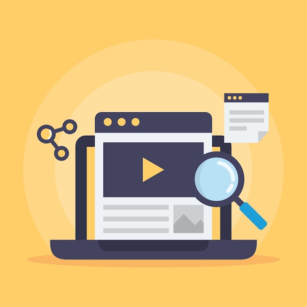 Vector video marketing illustratie