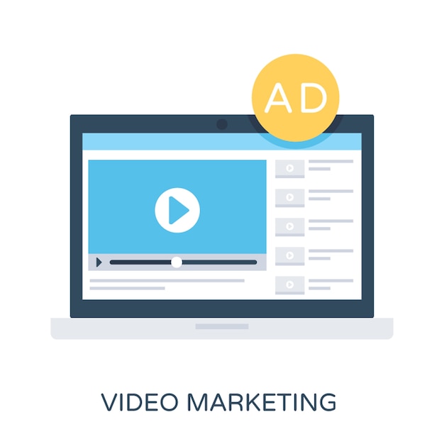 Video Marketing Platte Vector Icon