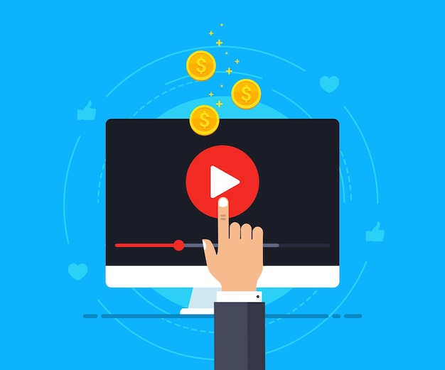 Video marketing vector icon concept