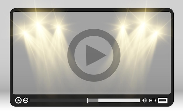 Video media player. Interface for web and mobile applications. Vector illustration, EPS10.