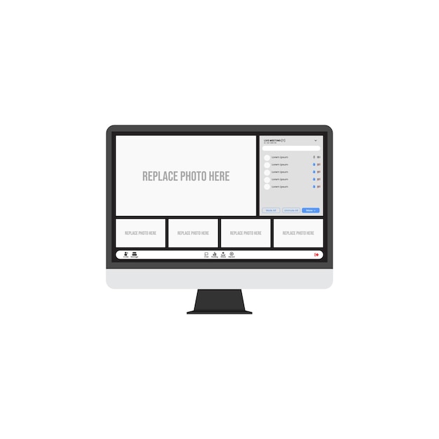 video meeting conference mockup with employees