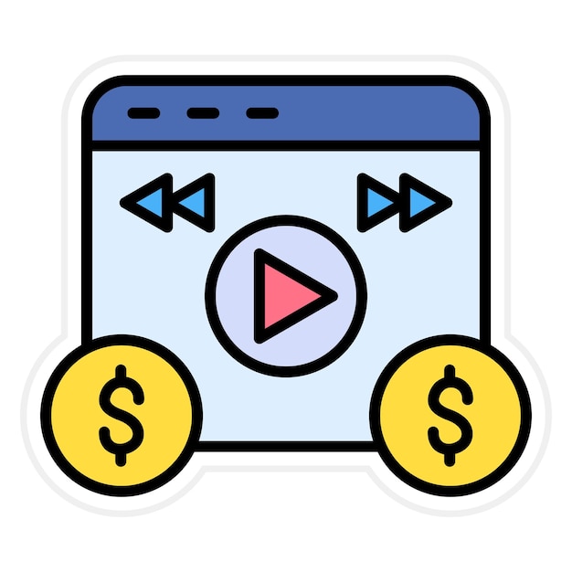 Vector video monetization icon vector image can be used for web marketing