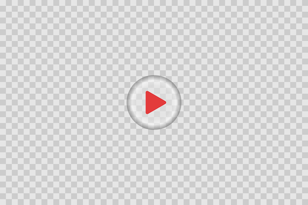Значок кнопки воспроизведения видео на прозрачном фоне