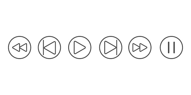 Vector video play button icon set