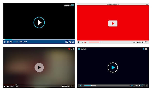 Lettore video, frame dell'interfaccia dell'app di trasmissione