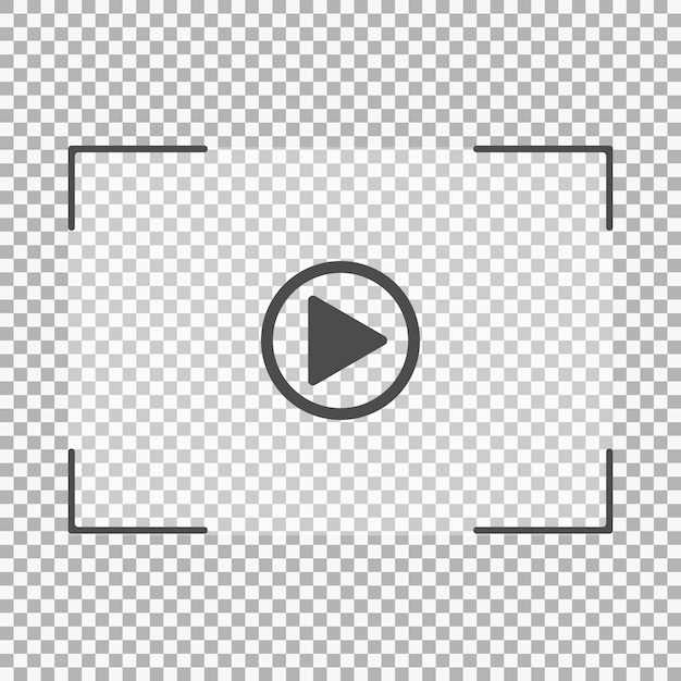 Video player design template with shadow for web and mobile apps Vector illustration in flat style isolated on transparent background