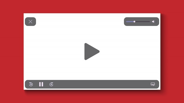 Vector video player flat design