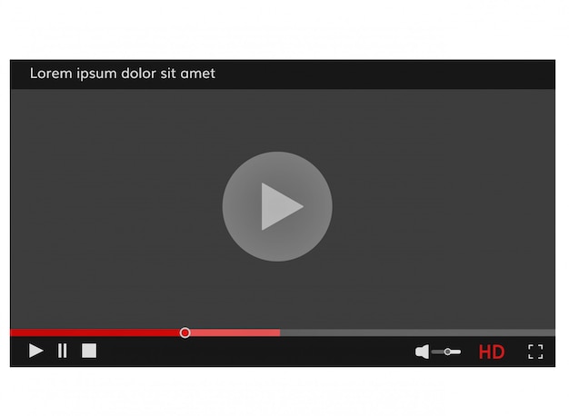 Video player frame Video player template interface