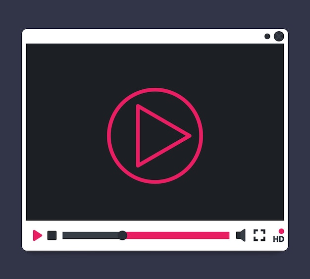 Vector video player interface design, vector illustration