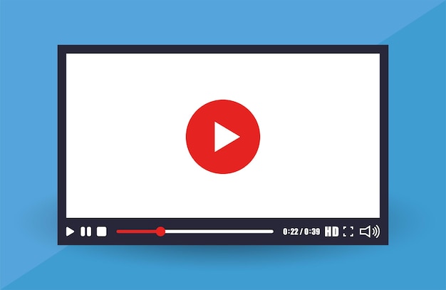 Video player interface Media player window bar mockup