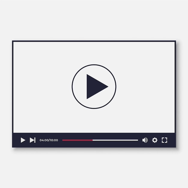 Вектор Шаблон интерфейса видеоплеера для приложений we и moile