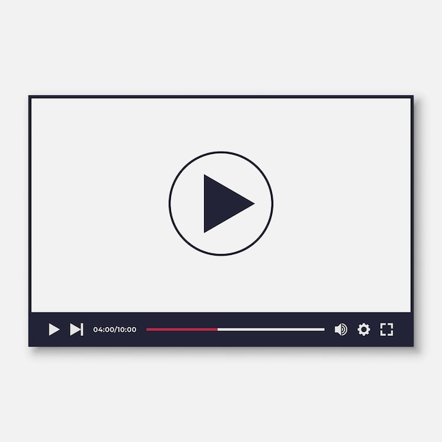 Video player interface template for we and moile apps