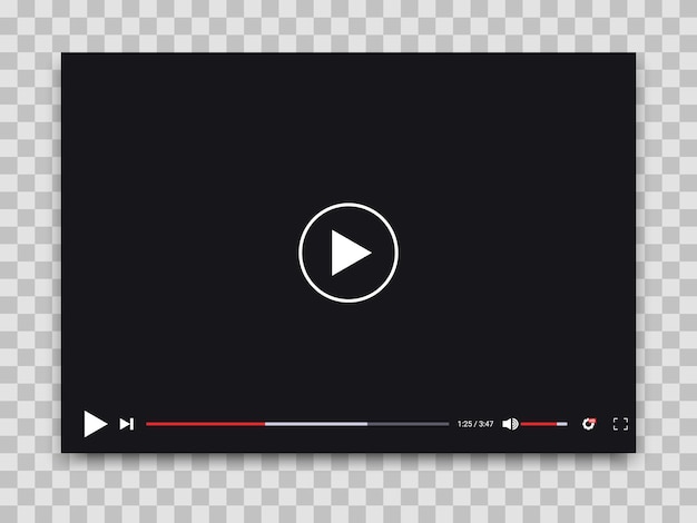 Video player template. interface of video and audio player.