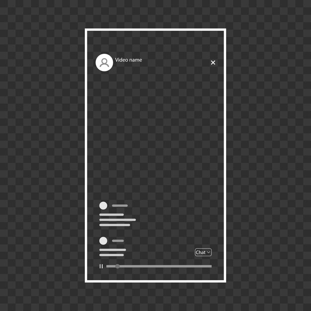 Vector video player template for mobile version