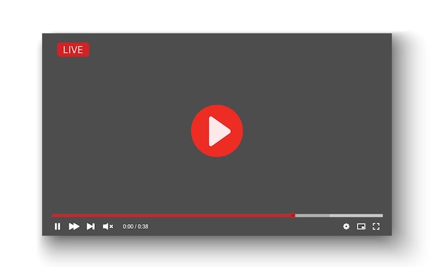 Vector video player template for web or mobile app vector illustration