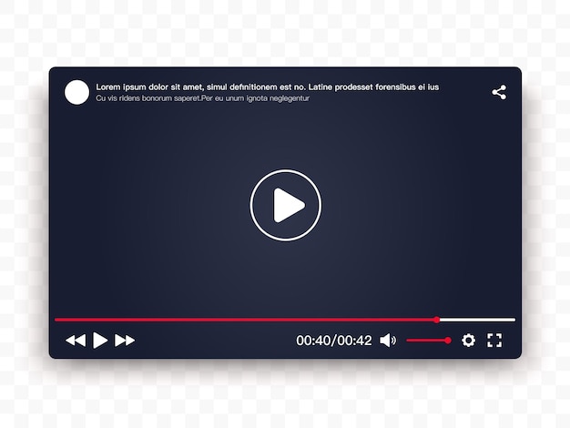 video player template for website and mobile appsmobile applications vector illustration