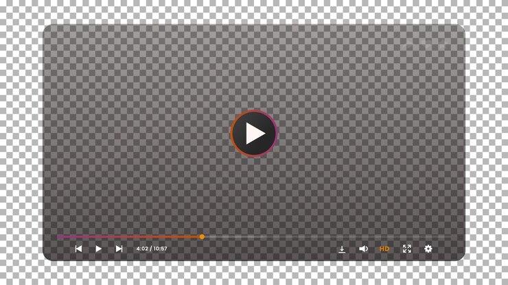 वेक्टर video player transparent screen interface