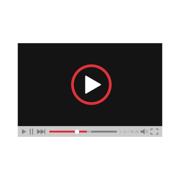 Video Player 흰색 backgraund에 벡터 일러스트 레이 션 평면 디자인.