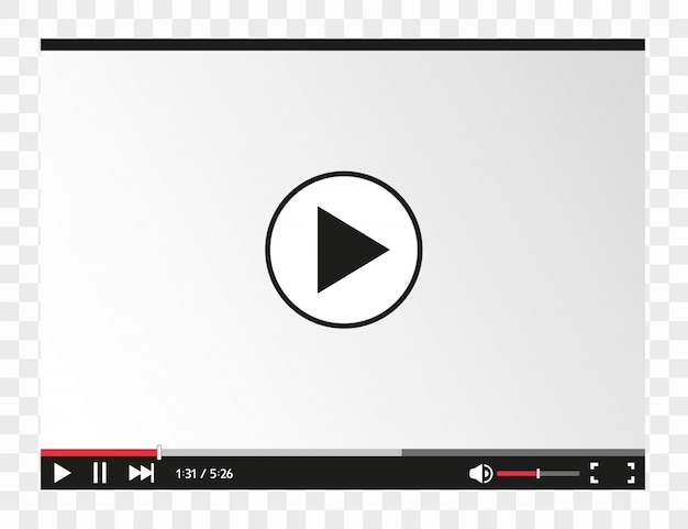 Video player for web and mobile apps flat style.