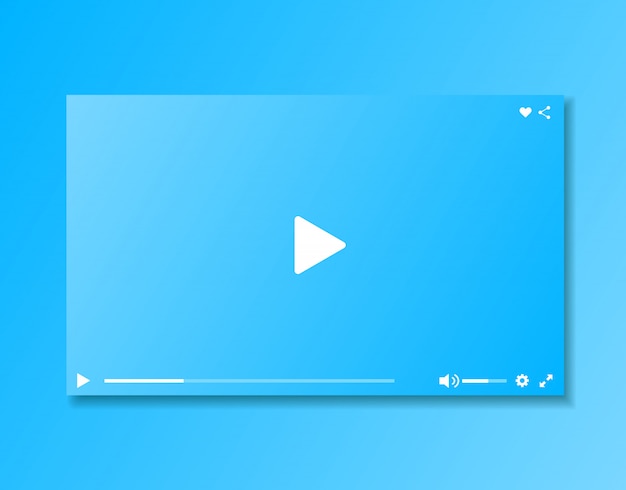 Vector video player window. video player interface.