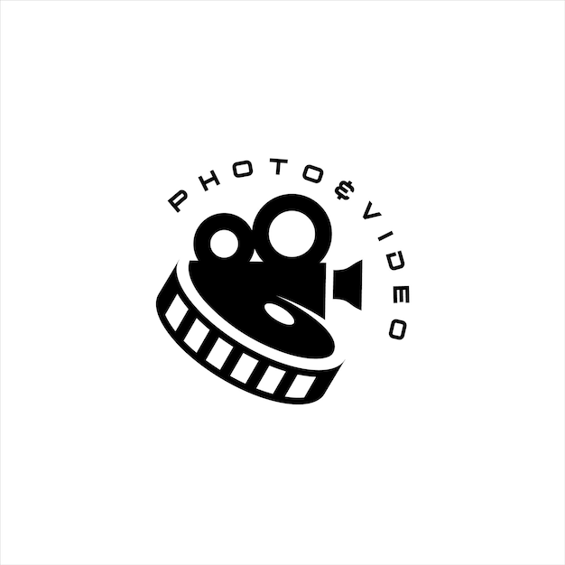 Video production logo fun modern black