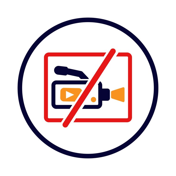 video record not allow sign icon no video shooting sign icon