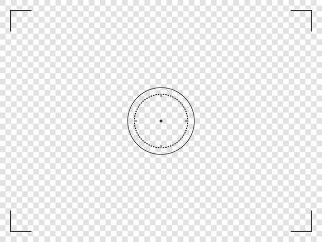 Video recording screen Photo camera frame viewfinder Circle focusing vector target on transparent