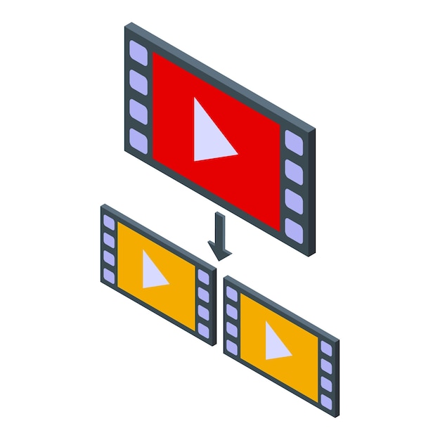 Video repost pictogram Isometrisch van Video repost vector pictogram voor webdesign geïsoleerd op een witte achtergrond