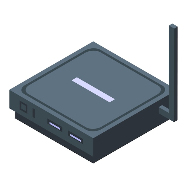 Video signal icon isometric vector Internet tv Digital box