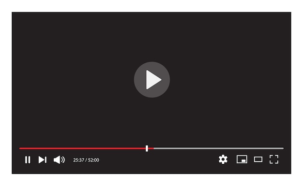 Vector video speler-interface. video streaming sjabloonontwerp.