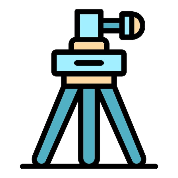 Video statief icoon Outline video statief vector icoon kleur vlak geïsoleerd