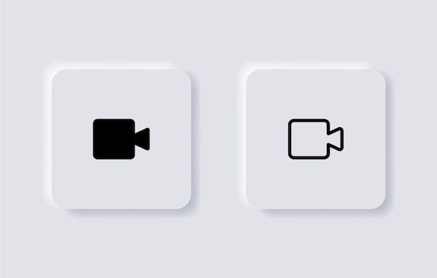 video streaming camera icoon facetime symbool teken neumorphic web app ui icon mobiele applicatie iconen