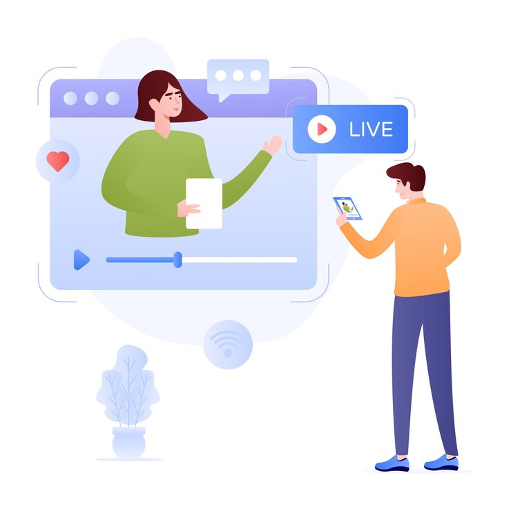 Vector video streaming illustration designed in flat style