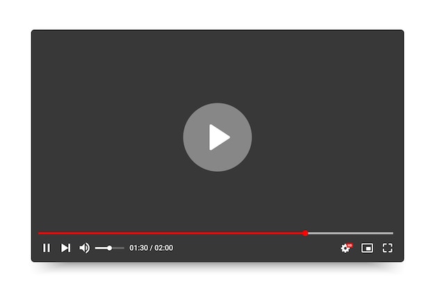 Video streaming media player template. mockup live stream window, player. online broadcasting.