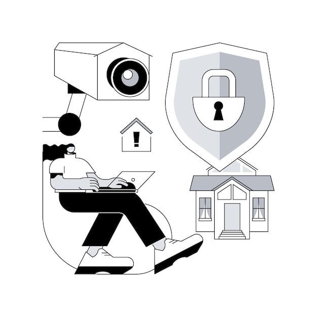 Video surveillance abstract concept vector illustration